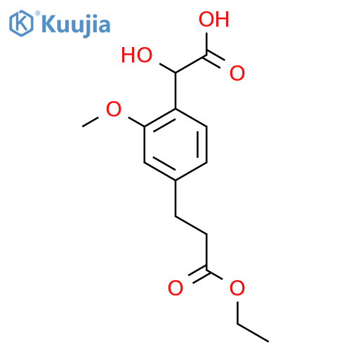 4-(3-Ethoxy-3-oxopropyl)-2-methoxymandelic acid structure