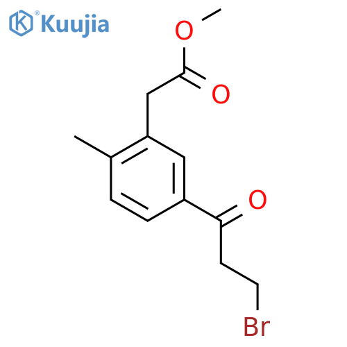Methyl 5-(3-bromopropanoyl)-2-methylphenylacetate structure