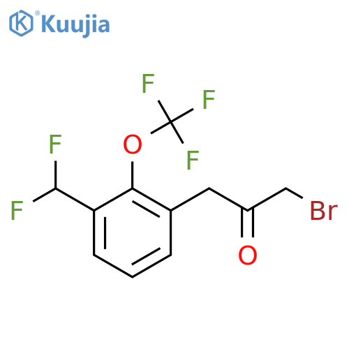 1-Bromo-3-(3-(difluoromethyl)-2-(trifluoromethoxy)phenyl)propan-2-one structure