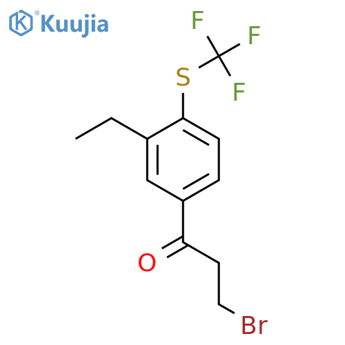 3-Bromo-1-(3-ethyl-4-(trifluoromethylthio)phenyl)propan-1-one structure