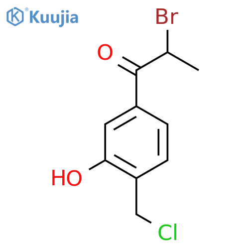 2-Bromo-1-(4-(chloromethyl)-3-hydroxyphenyl)propan-1-one structure
