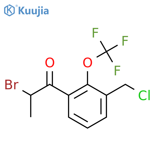 2-Bromo-1-(3-(chloromethyl)-2-(trifluoromethoxy)phenyl)propan-1-one structure