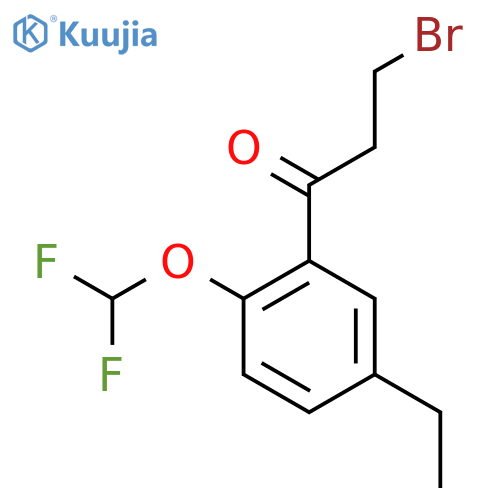 3-Bromo-1-(2-(difluoromethoxy)-5-ethylphenyl)propan-1-one structure