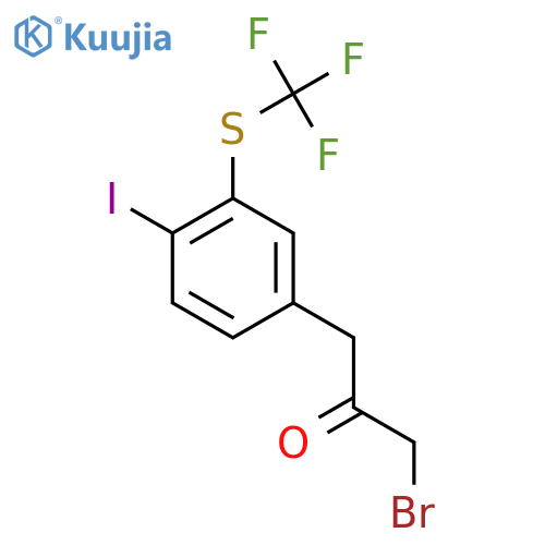 1-Bromo-3-(4-iodo-3-(trifluoromethylthio)phenyl)propan-2-one structure
