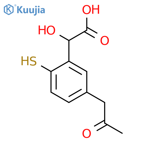 2-Mercapto-5-(2-oxopropyl)mandelic acid structure