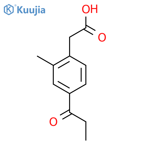 2-Methyl-4-propionylphenylacetic acid structure