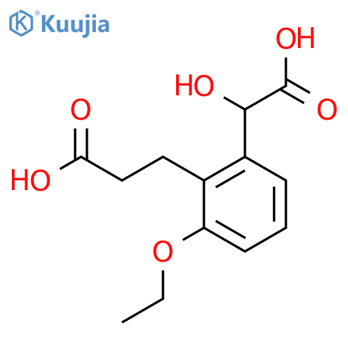 2-(2-Carboxyethyl)-3-ethoxymandelic acid structure