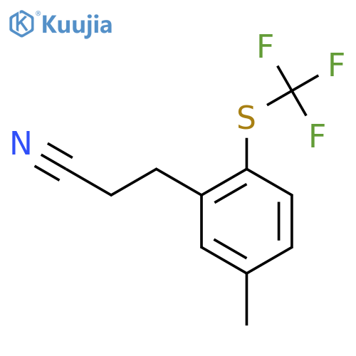 3-(5-Methyl-2-(trifluoromethylthio)phenyl)propanenitrile structure