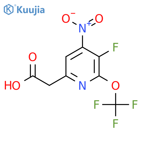 3-Fluoro-4-nitro-2-(trifluoromethoxy)pyridine-6-acetic acid structure