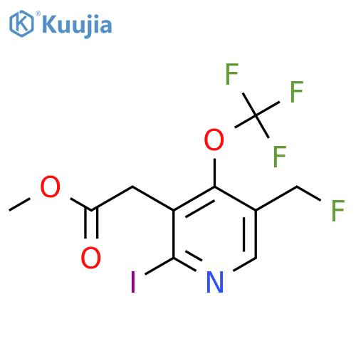 Methyl 5-(fluoromethyl)-2-iodo-4-(trifluoromethoxy)pyridine-3-acetate structure