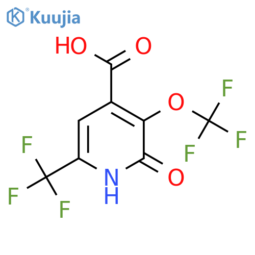 2-Hydroxy-3-(trifluoromethoxy)-6-(trifluoromethyl)pyridine-4-carboxylic acid structure