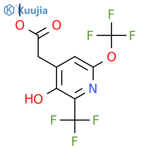 Methyl 3-hydroxy-6-(trifluoromethoxy)-2-(trifluoromethyl)pyridine-4-acetate structure
