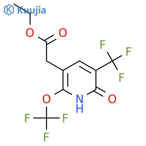 Ethyl 2-hydroxy-6-(trifluoromethoxy)-3-(trifluoromethyl)pyridine-5-acetate structure