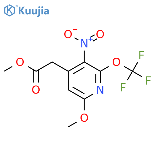 Methyl 6-methoxy-3-nitro-2-(trifluoromethoxy)pyridine-4-acetate structure