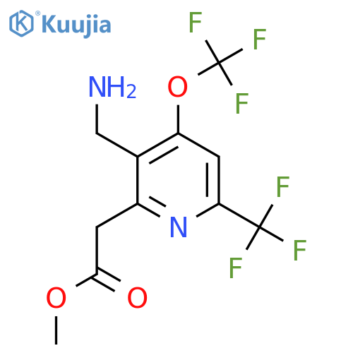 Methyl 3-(aminomethyl)-4-(trifluoromethoxy)-6-(trifluoromethyl)pyridine-2-acetate structure