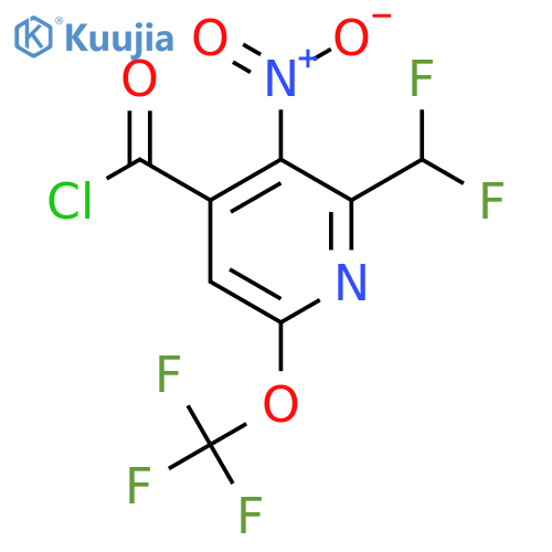 2-(Difluoromethyl)-3-nitro-6-(trifluoromethoxy)pyridine-4-carbonyl chloride structure