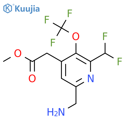 Methyl 6-(aminomethyl)-2-(difluoromethyl)-3-(trifluoromethoxy)pyridine-4-acetate structure