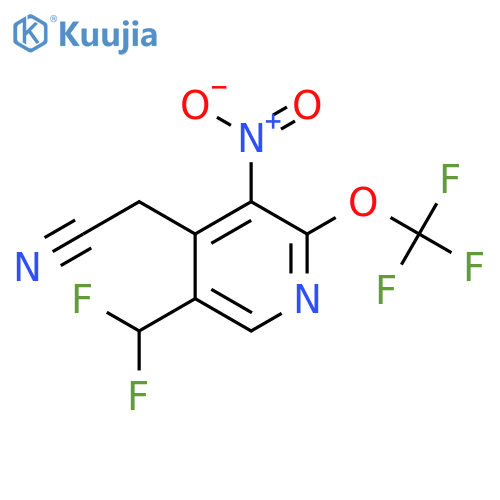 5-(Difluoromethyl)-3-nitro-2-(trifluoromethoxy)pyridine-4-acetonitrile structure