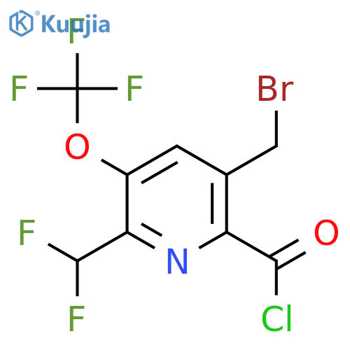5-(Bromomethyl)-2-(difluoromethyl)-3-(trifluoromethoxy)pyridine-6-carbonyl chloride structure