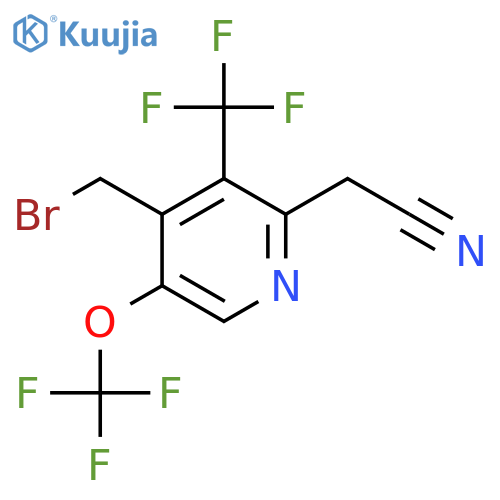 4-(Bromomethyl)-5-(trifluoromethoxy)-3-(trifluoromethyl)pyridine-2-acetonitrile structure