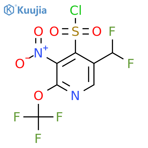 5-(Difluoromethyl)-3-nitro-2-(trifluoromethoxy)pyridine-4-sulfonyl chloride structure