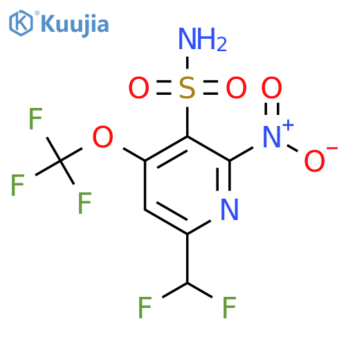6-(Difluoromethyl)-2-nitro-4-(trifluoromethoxy)pyridine-3-sulfonamide structure