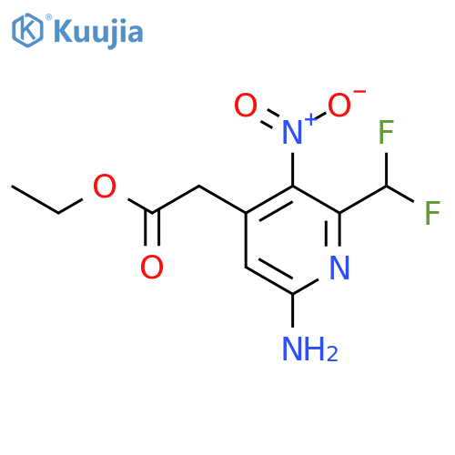 Ethyl 6-amino-2-(difluoromethyl)-3-nitropyridine-4-acetate structure