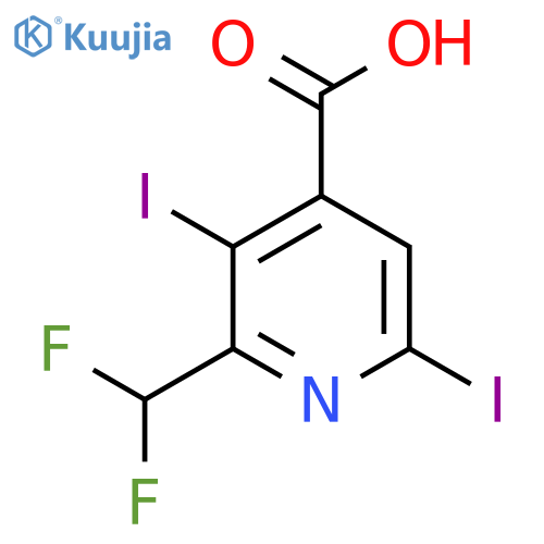 2-(Difluoromethyl)-3,6-diiodopyridine-4-carboxylic acid structure