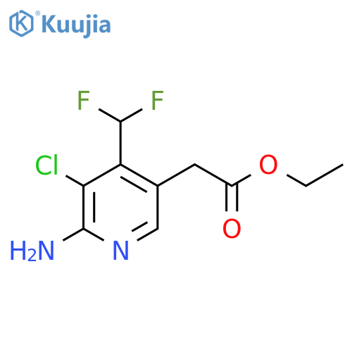 Ethyl 2-amino-3-chloro-4-(difluoromethyl)pyridine-5-acetate structure