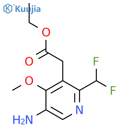 Ethyl 5-amino-2-(difluoromethyl)-4-methoxypyridine-3-acetate structure