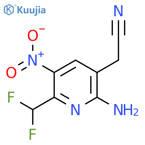 2-Amino-6-(difluoromethyl)-5-nitropyridine-3-acetonitrile structure