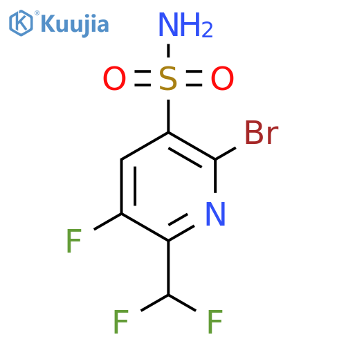 2-Bromo-6-(difluoromethyl)-5-fluoropyridine-3-sulfonamide structure