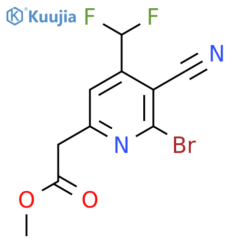Methyl 2-bromo-3-cyano-4-(difluoromethyl)pyridine-6-acetate structure