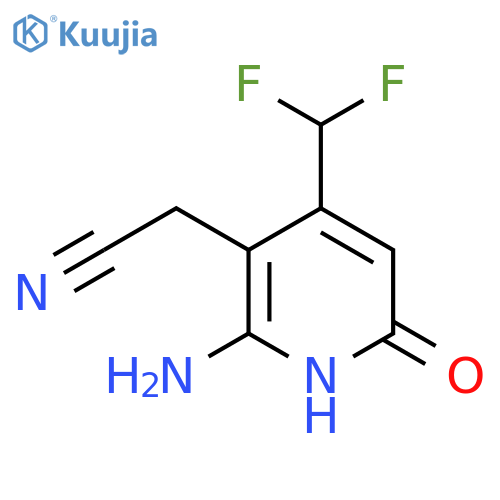 2-Amino-4-(difluoromethyl)-6-hydroxypyridine-3-acetonitrile structure