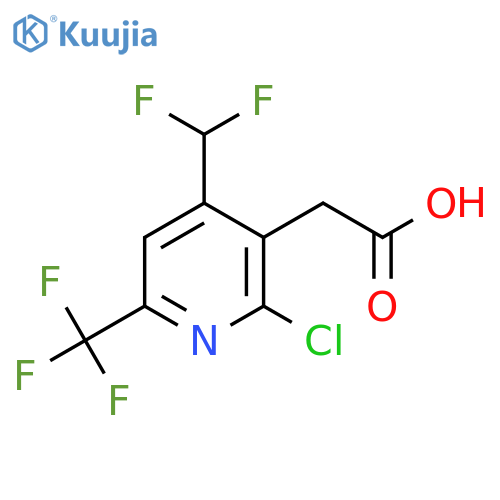 2-Chloro-4-(difluoromethyl)-6-(trifluoromethyl)pyridine-3-acetic acid structure