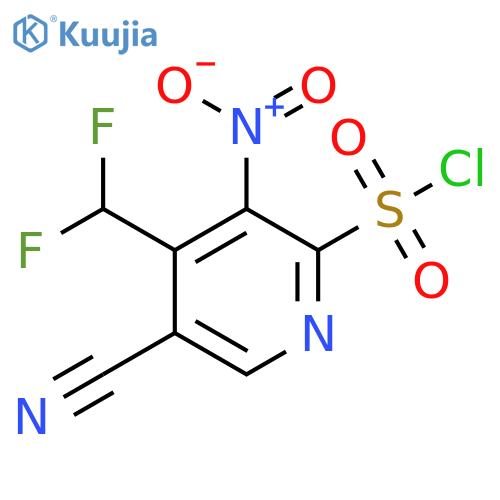 5-Cyano-4-(difluoromethyl)-3-nitropyridine-2-sulfonyl chloride structure