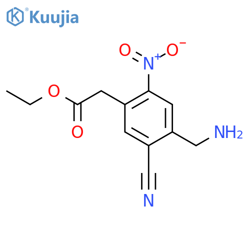 Ethyl 4-aminomethyl-5-cyano-2-nitrophenylacetate structure