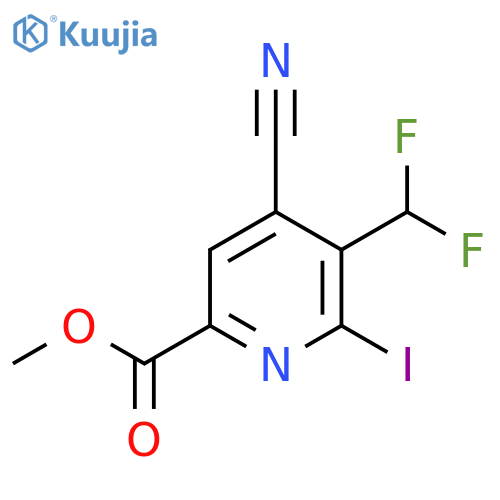 Methyl 4-cyano-3-(difluoromethyl)-2-iodopyridine-6-carboxylate structure