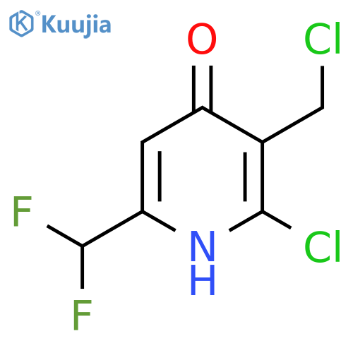 2-Chloro-3-(chloromethyl)-6-(difluoromethyl)-4-hydroxypyridine structure