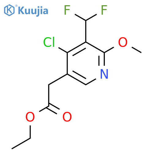 Ethyl 4-chloro-3-(difluoromethyl)-2-methoxypyridine-5-acetate structure
