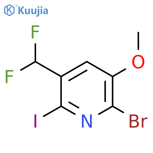2-Bromo-5-(difluoromethyl)-6-iodo-3-methoxypyridine structure