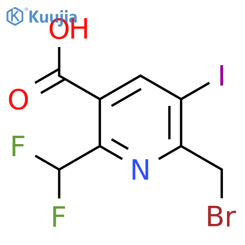 2-(Bromomethyl)-6-(difluoromethyl)-3-iodopyridine-5-carboxylic acid structure