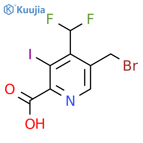 5-(Bromomethyl)-4-(difluoromethyl)-3-iodopyridine-2-carboxylic acid structure