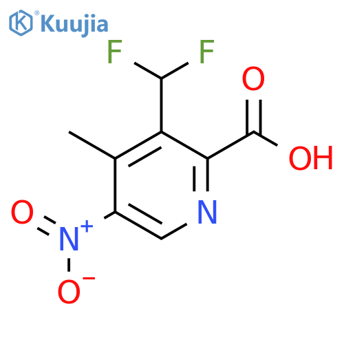 3-(Difluoromethyl)-4-methyl-5-nitropyridine-2-carboxylic acid structure