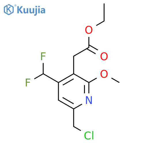 Ethyl 6-(chloromethyl)-4-(difluoromethyl)-2-methoxypyridine-3-acetate structure
