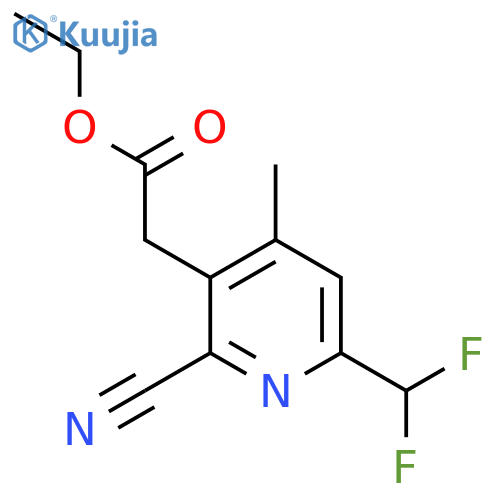 Ethyl 2-cyano-6-(difluoromethyl)-4-methylpyridine-3-acetate structure