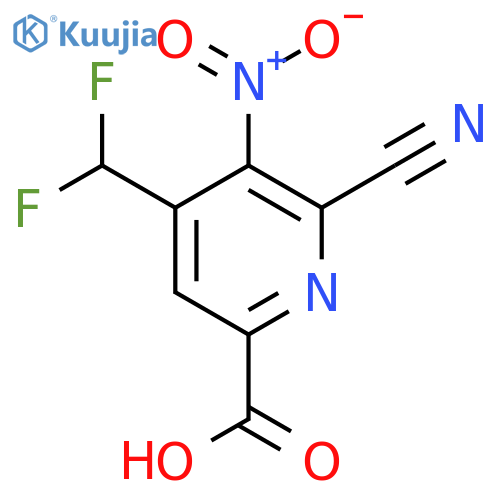 2-Cyano-4-(difluoromethyl)-3-nitropyridine-6-carboxylic acid structure