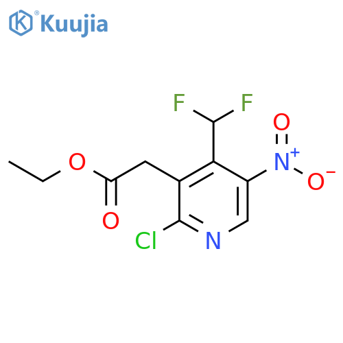 Ethyl 2-chloro-4-(difluoromethyl)-5-nitropyridine-3-acetate structure