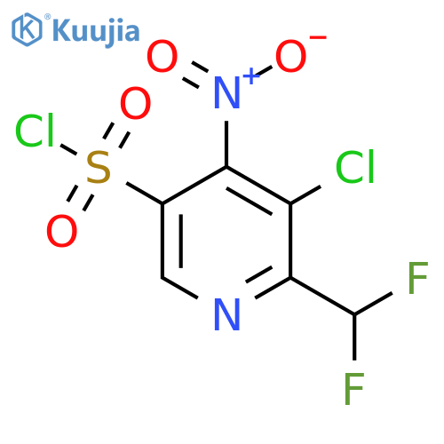 3-Chloro-2-(difluoromethyl)-4-nitropyridine-5-sulfonyl chloride structure