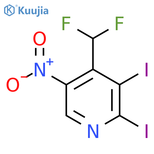 4-(Difluoromethyl)-2,3-diiodo-5-nitropyridine structure